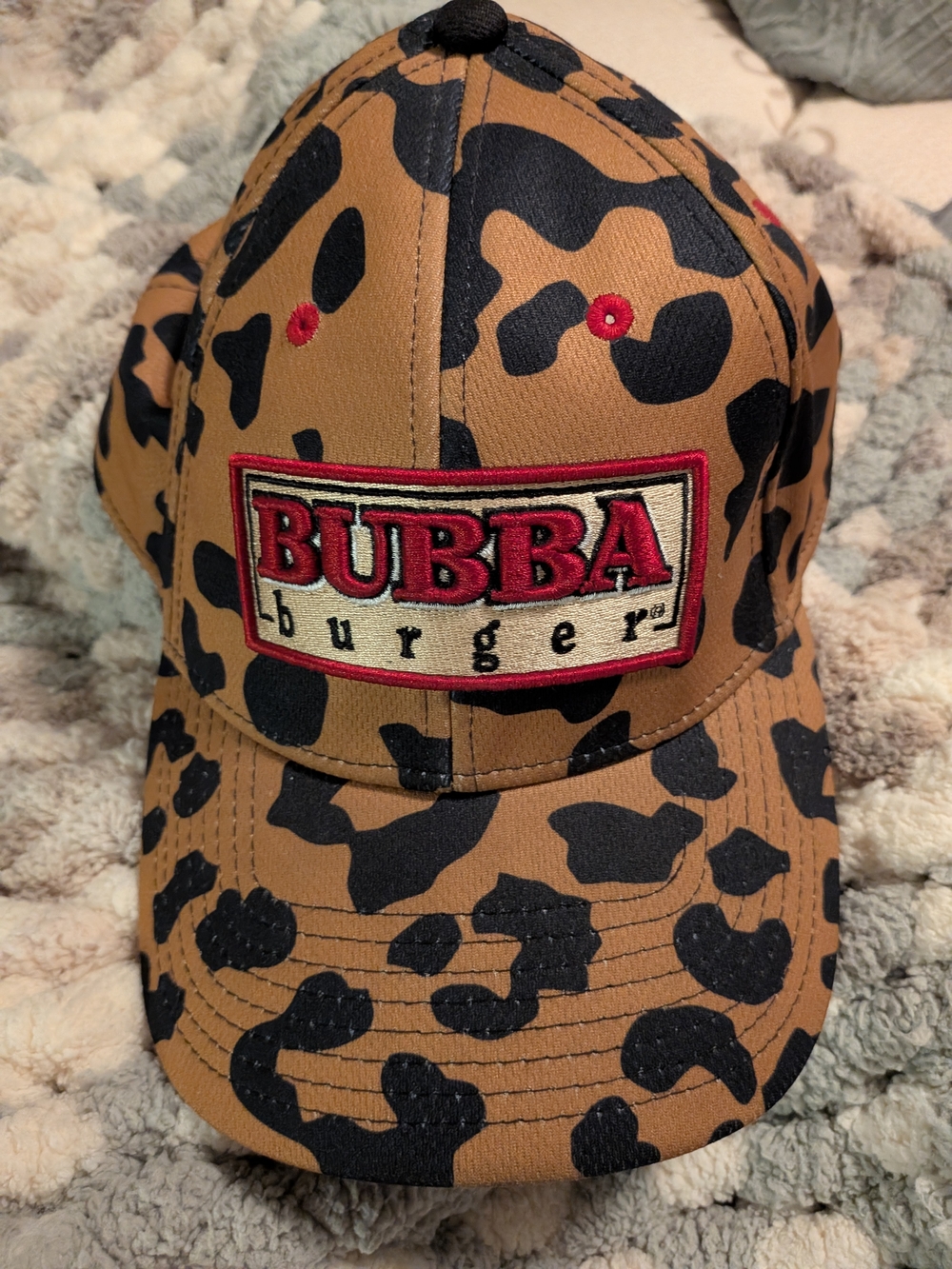 BUBBA Burger Leopard Camo Trucker Hat Brown Black Snapback